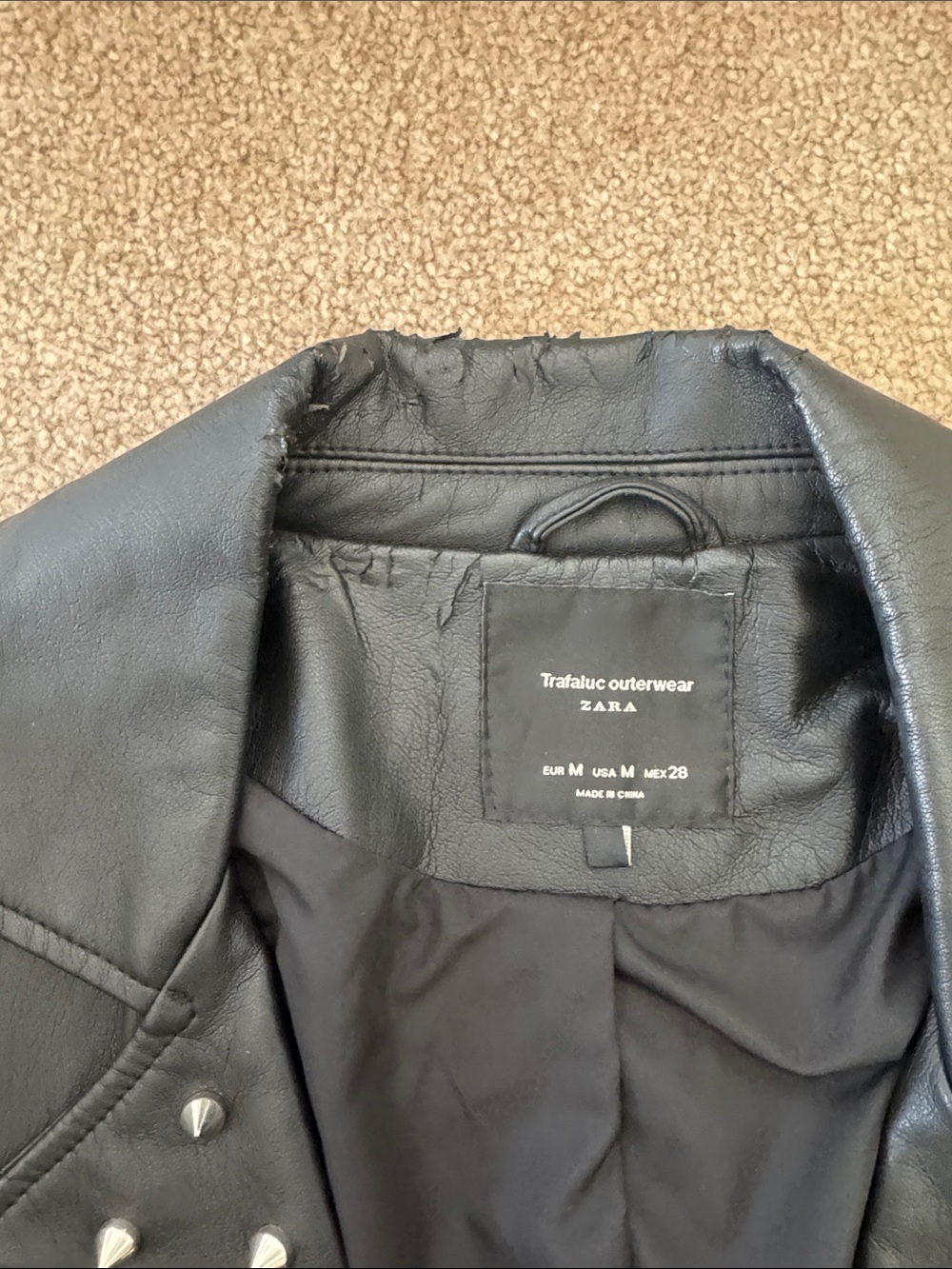 Zara Women's Black Embroidered Moto Jacket - Picture 5 of 5